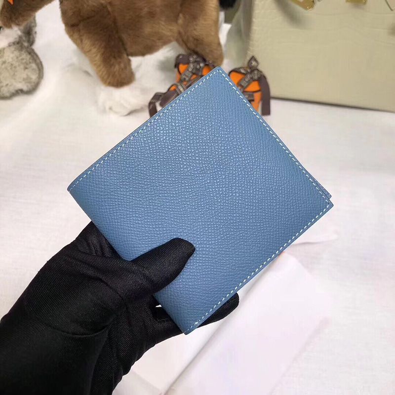 Hermes MC? Copernic Compact Wallet Epsom Calfskin In Sky Blue