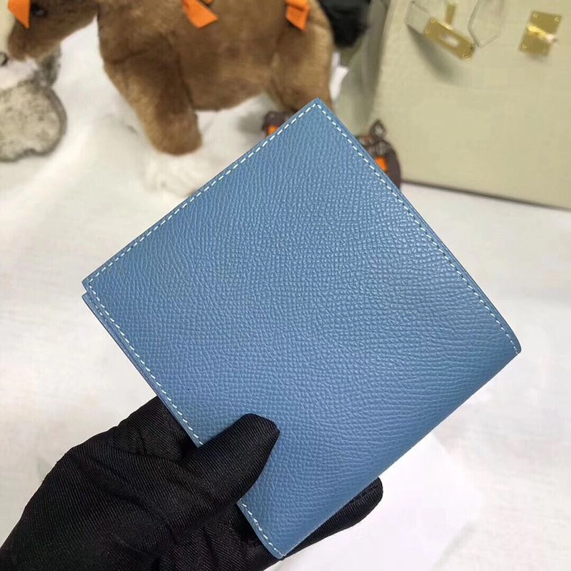 Cheap Hermes MC? Copernic Compact Wallet Epsom Calfskin In Sky Blue