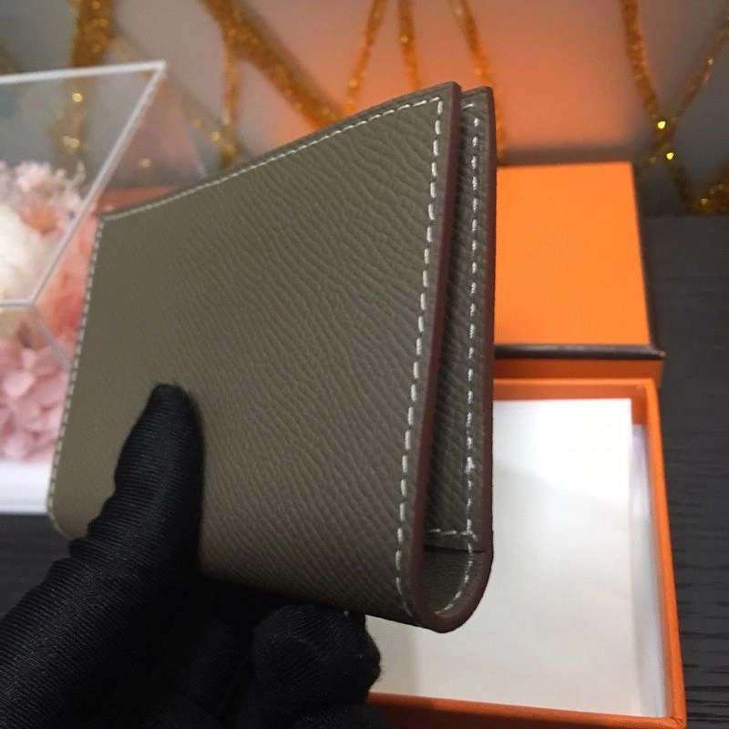 Affordable Hermes MC? Euclide Card Holder Epsom Calfskin In Khaki