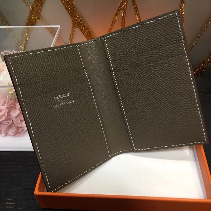 Affordable Hermes MC? Euclide Card Holder Epsom Calfskin In Khaki