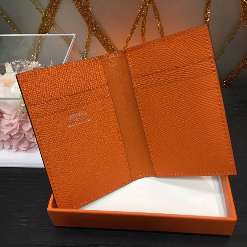 HM MC? Euclide Card Holder Epsom Calfskin In Orange