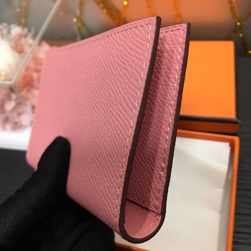 Affordable Hermes MC? Euclide Card Holder Epsom Calfskin In Pink