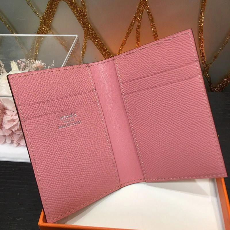 Affordable Hermes MC? Euclide Card Holder Epsom Calfskin In Pink