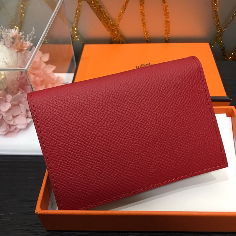 Hermes MC? Euclide Card Holder Epsom Calfskin In Red