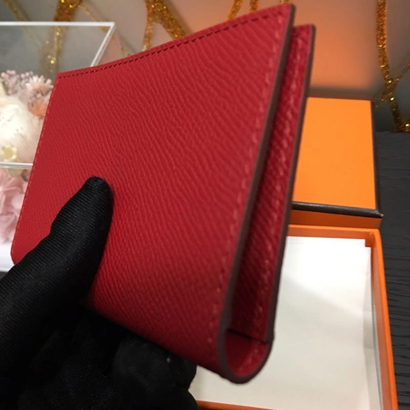 Cheap Hermes MC? Euclide Card Holder Epsom Calfskin In Red