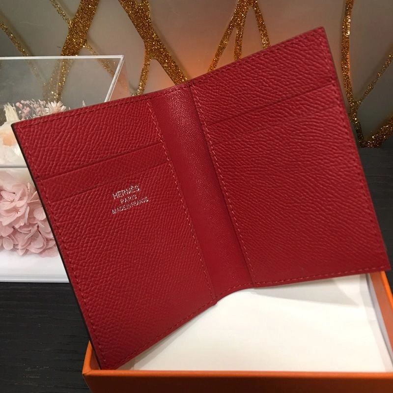 Hermes MC? Euclide Card Holder Epsom Calfskin In Red