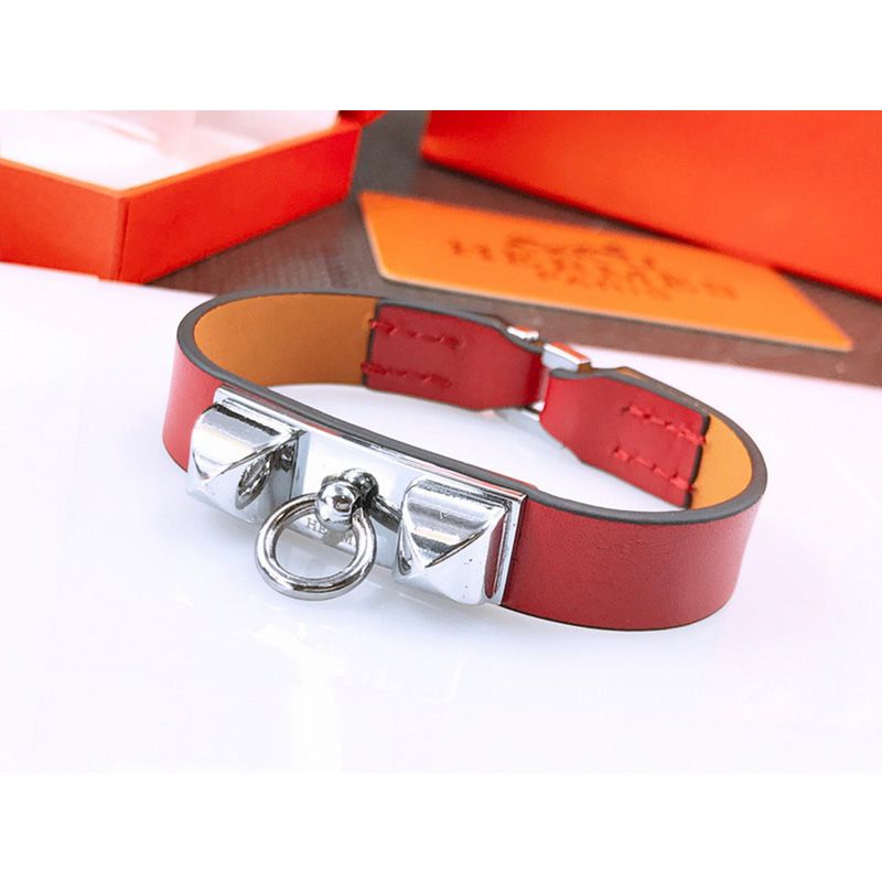 Hermes Micro Rivale Bracelets Swift Calfskin Silver Hardware