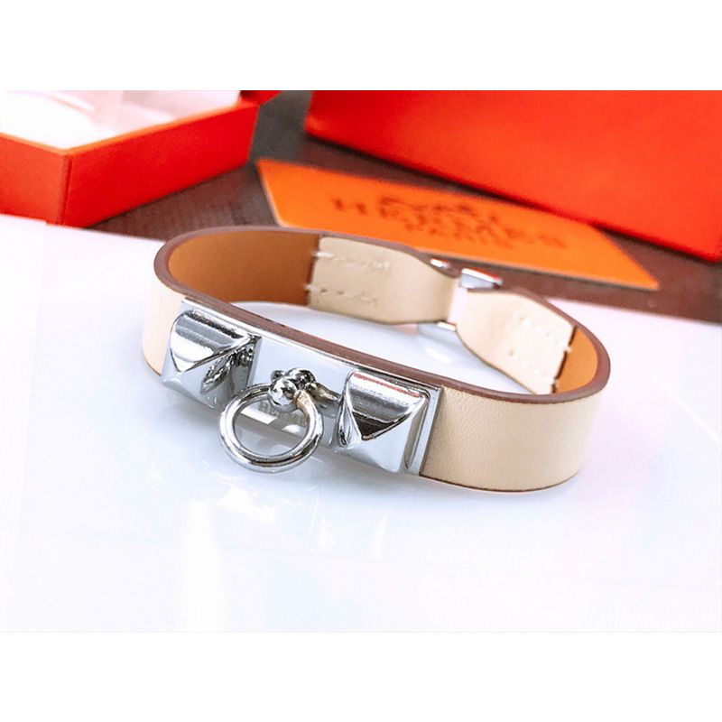 Hermes Micro Rivale Bracelets Swift Calfskin Silver Hardware