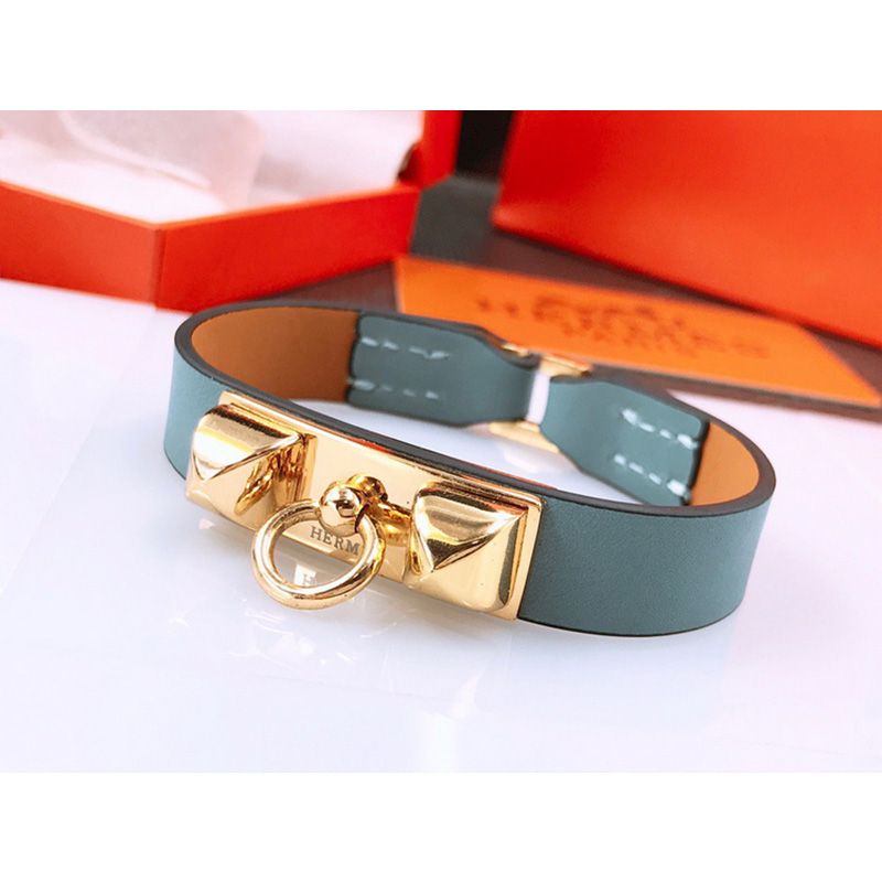 Hermes Micro Rivale Bracelets Swift Calfskin Gold Hardware