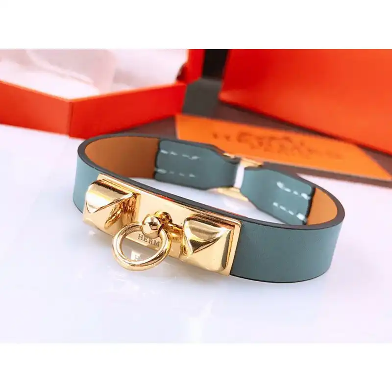 Affordable Hermes Micro Rivale Bracelets Swift Calfskin Gold Hardware