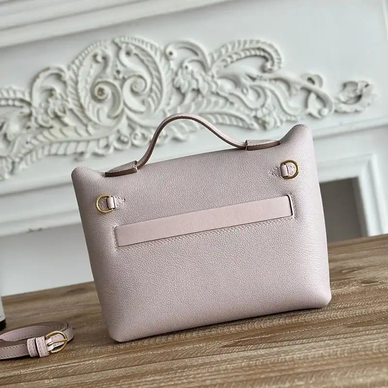 Affordable Hermes Mini 24 24 Bag Evercolor Swift Leather Gold Hardware In Light Pink