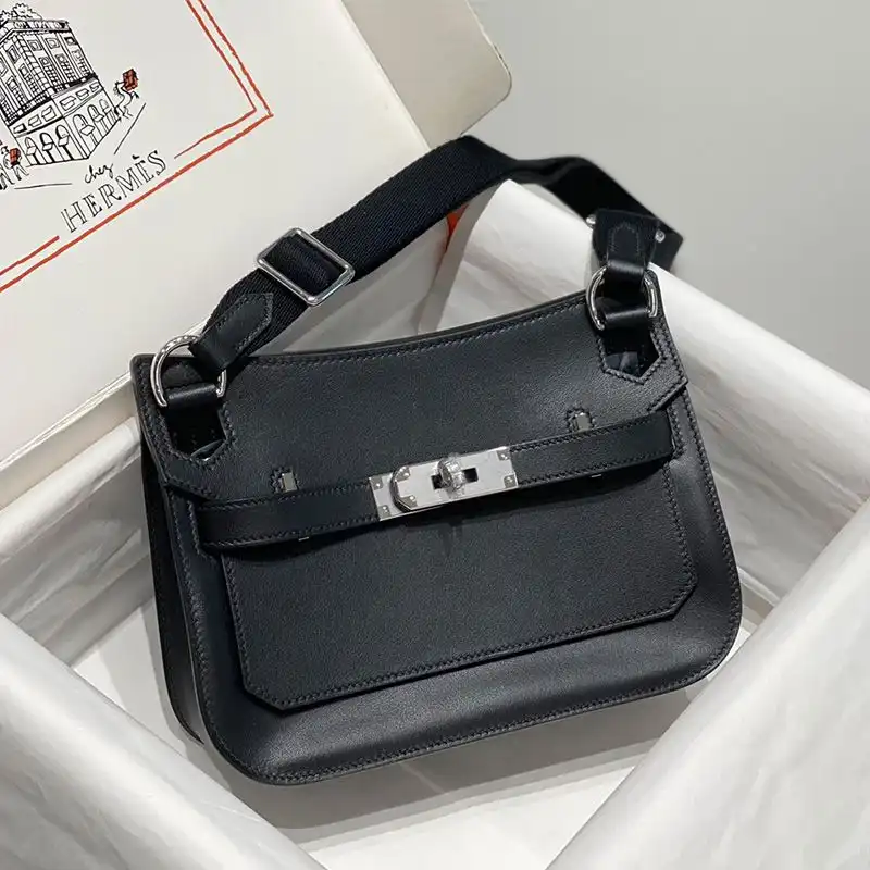 Cheap Hermes Mini Jypsiere Bag Clemence Leather Palladium Hardware In Black