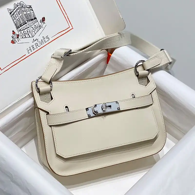 Affordable Hermes Mini Jypsiere Bag Clemence Leather Palladium Hardware In White