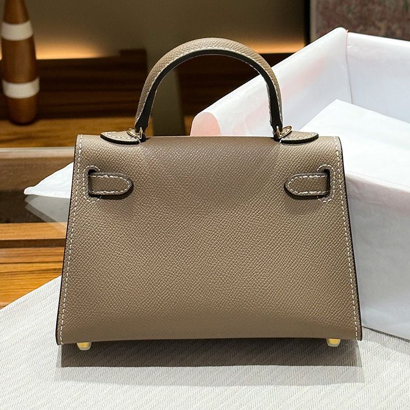 Hermes Mini Kelly II Bag Epsom Leather Gold Hardware In Khaki