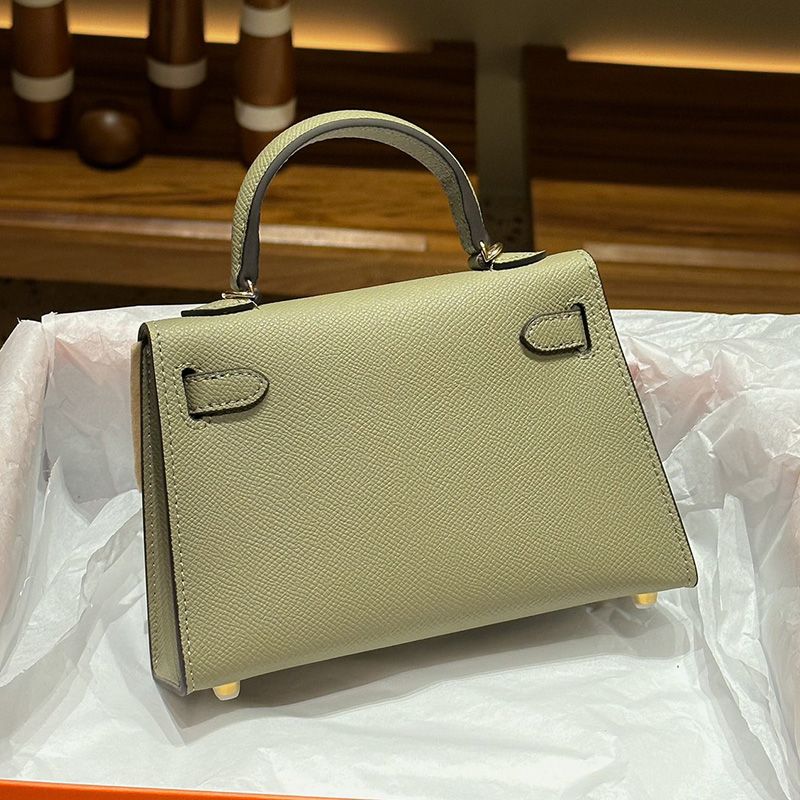 Hermes Mini Kelly II Bag Epsom Leather Gold Hardware In Olive