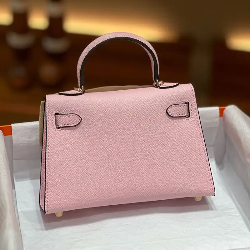 Affordable Hermes Mini Kelly II Bag Epsom Leather Gold Hardware In Pink