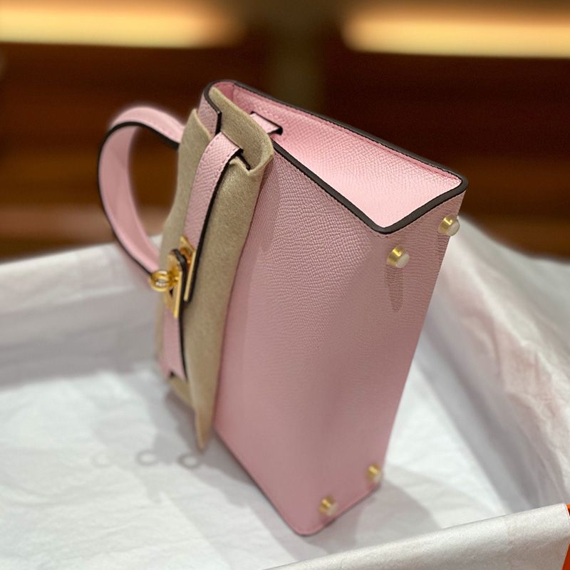 Hermes Mini Kelly II Bag Epsom Leather Gold Hardware In Pink