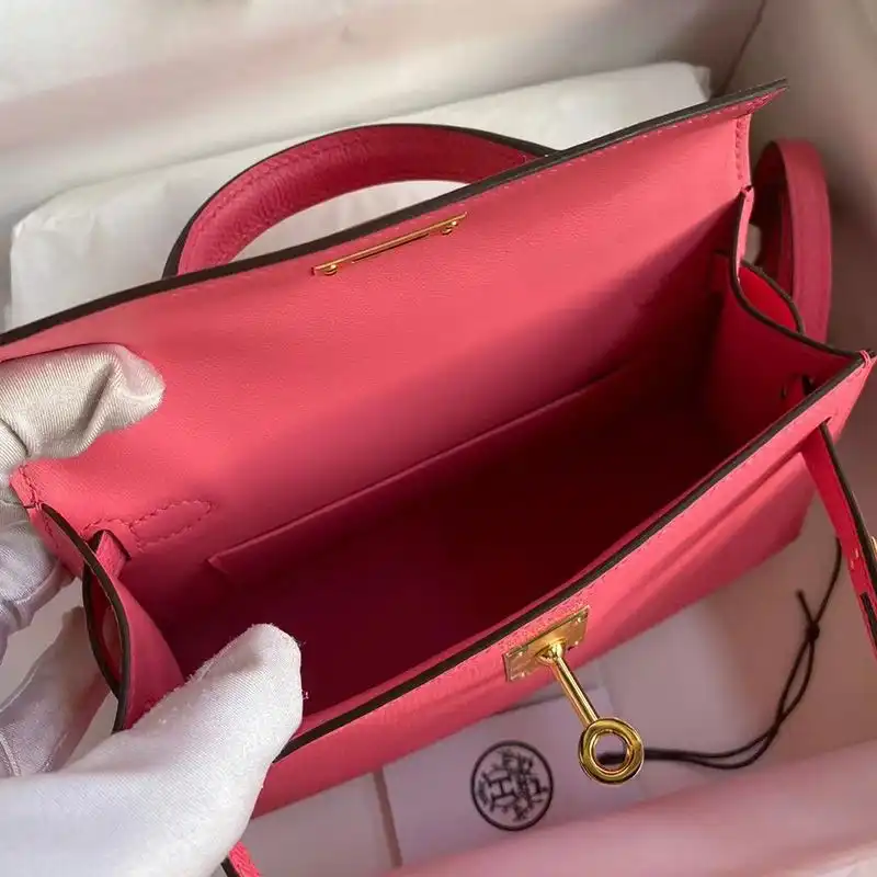 Cheap Hermes Mini Kelly II Bag Epsom Leather Gold Hardware In Rose