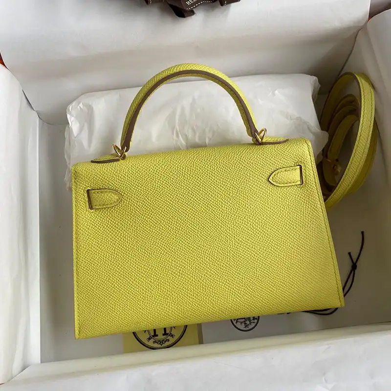 Cheap Hermes Mini Kelly II Bag Epsom Leather Gold Hardware In Yellow