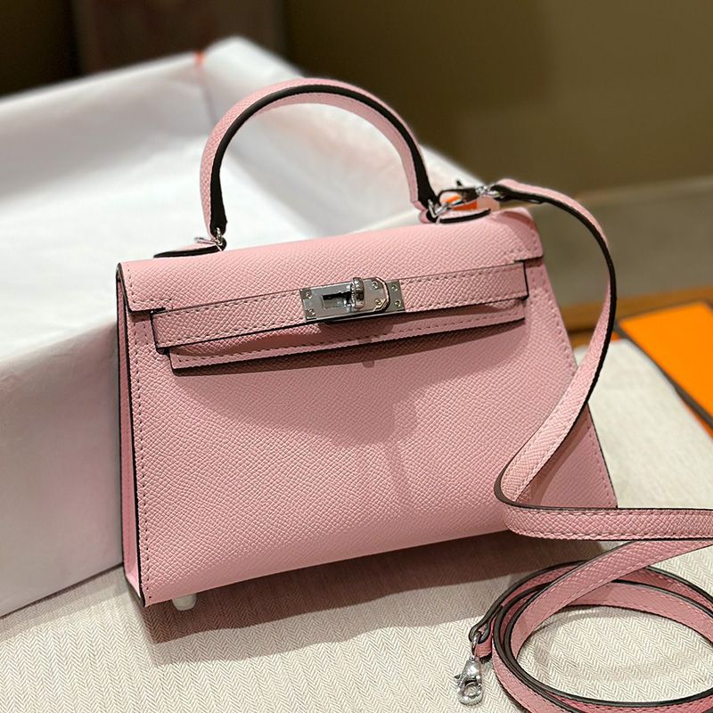 Hermes Mini Kelly II Bag Epsom Leather Palladium Hardware In Pink