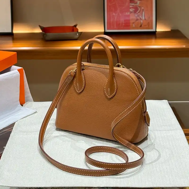 Affordable Hermes Mini Bolide Bag Chevre Leather Gold Hardware In Brown