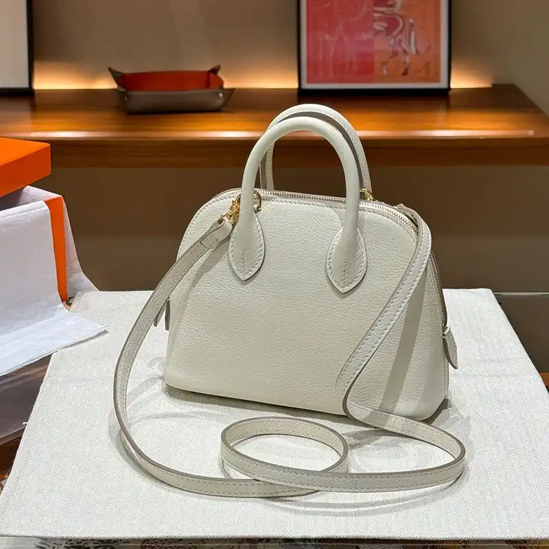 Affordable Hermes Mini Bolide Bag Chevre Leather Gold Hardware In White