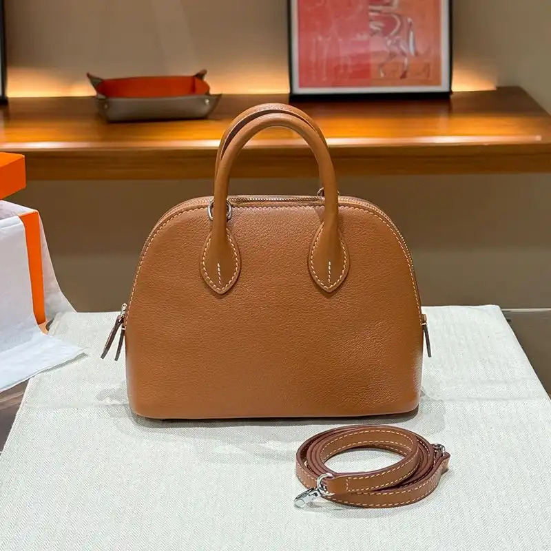 Affordable Hermes Mini Bolide Bag Chevre Leather Palladium Hardware In Brown