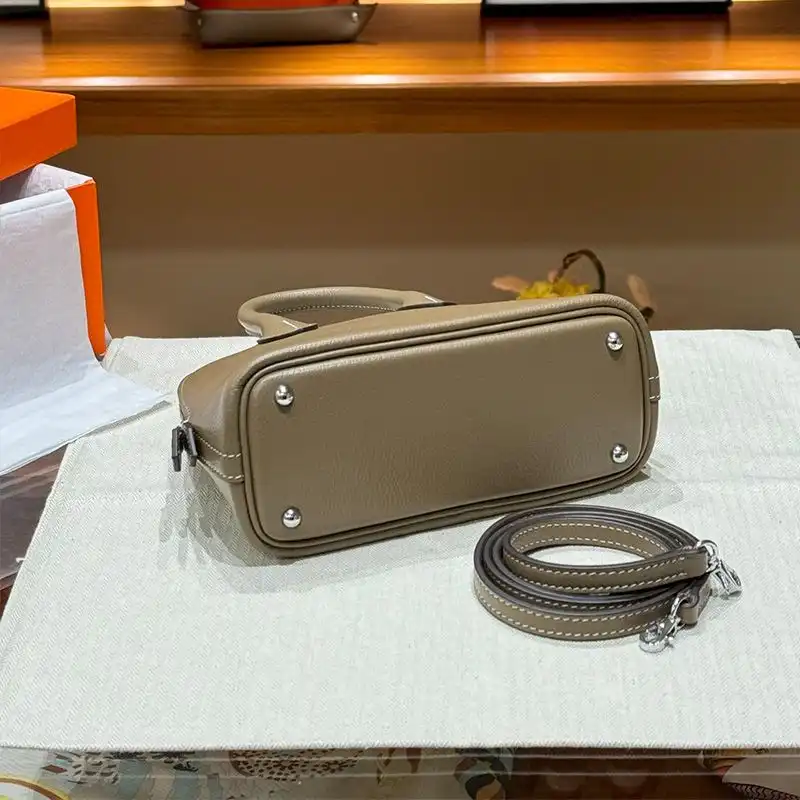 Affordable Hermes Mini Bolide Bag Chevre Leather Palladium Hardware In Khaki