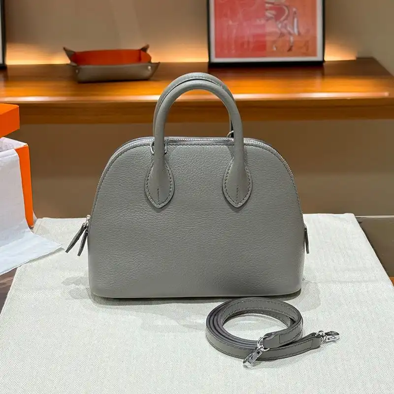 Affordable Hermes Mini Bolide Bag Chevre Leather Palladium Hardware In Marble