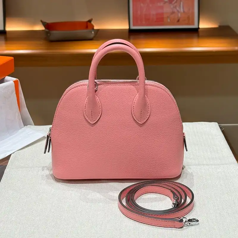 Affordable Hermes Mini Bolide Bag Chevre Leather Palladium Hardware In Pink