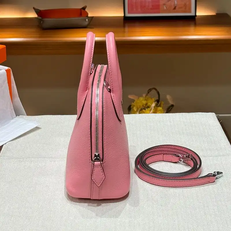 Affordable Hermes Mini Bolide Bag Chevre Leather Palladium Hardware In Pink