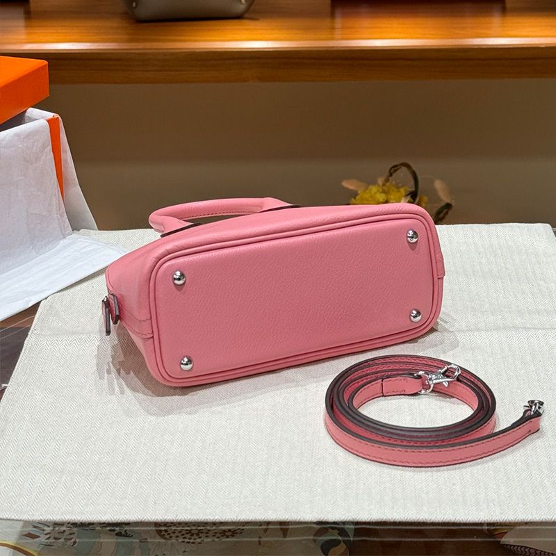 Hermes Mini Bolide Bag Chevre Leather Palladium Hardware In Pink