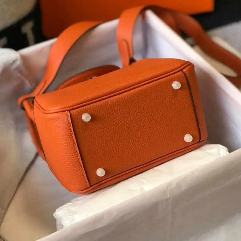 Cheap Hermes Mini Lindy Bag Togo Leather Gold Hardware In Orange