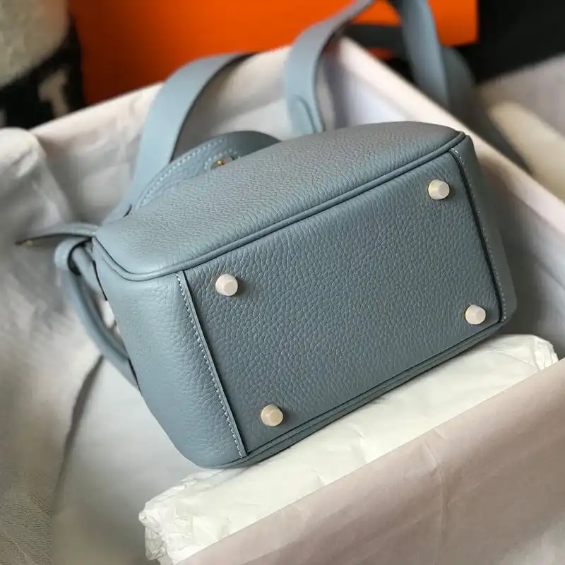 Affordable Hermes Mini Lindy Bag Togo Leather Gold Hardware In Sky Blue