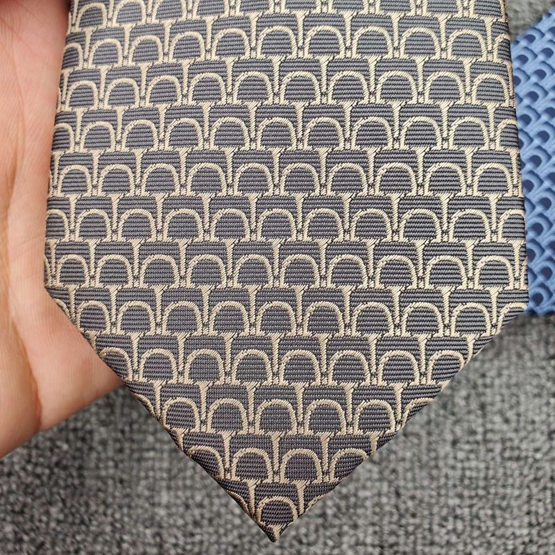 Hermes Mors Tricolore Tie In Khaki