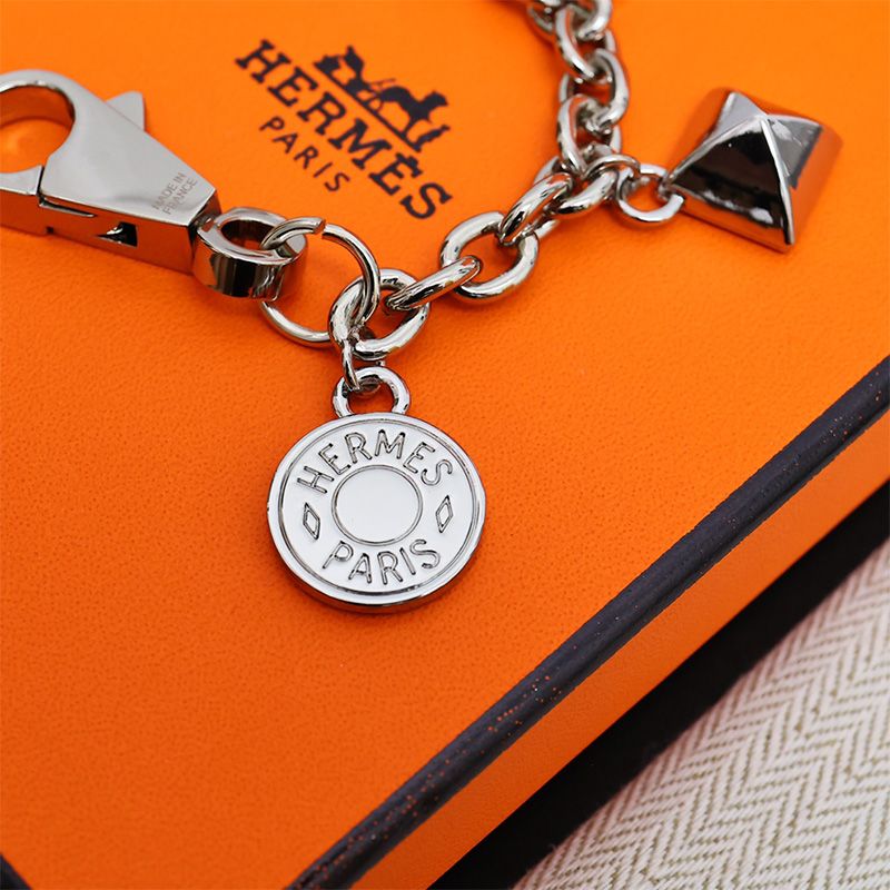 Hermes Olga Bag Charm Metal In Silver