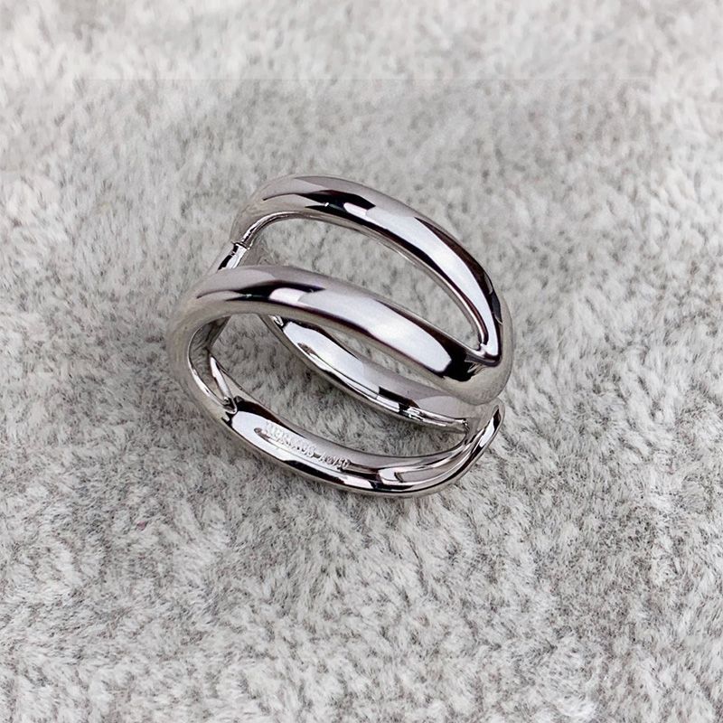 Hermes Osmose Cuff Ring In Silver