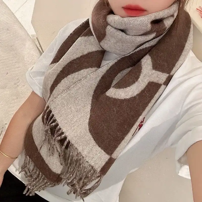 Cheap Hermes Patterned Stole In Beige