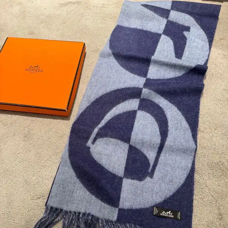 Hermes Patterned Stole In Blue