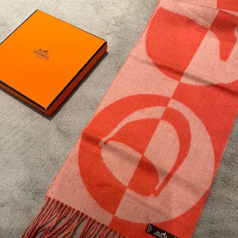 Hermes Patterned Stole In Orange