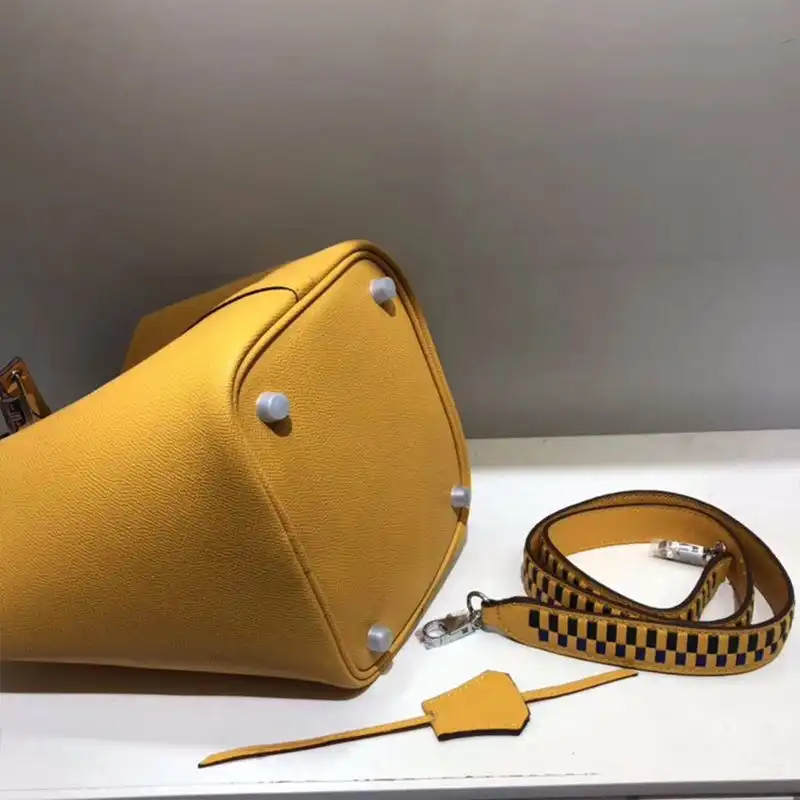 Affordable Hermes Picotin Lock Bag Tressage Epsom Leather Palladium Hardware In Yellow