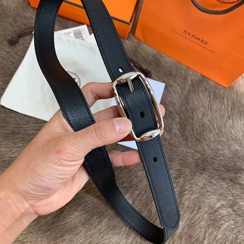 Cheap Hermes Pin Belt Epsom Calfskin In Black Silver