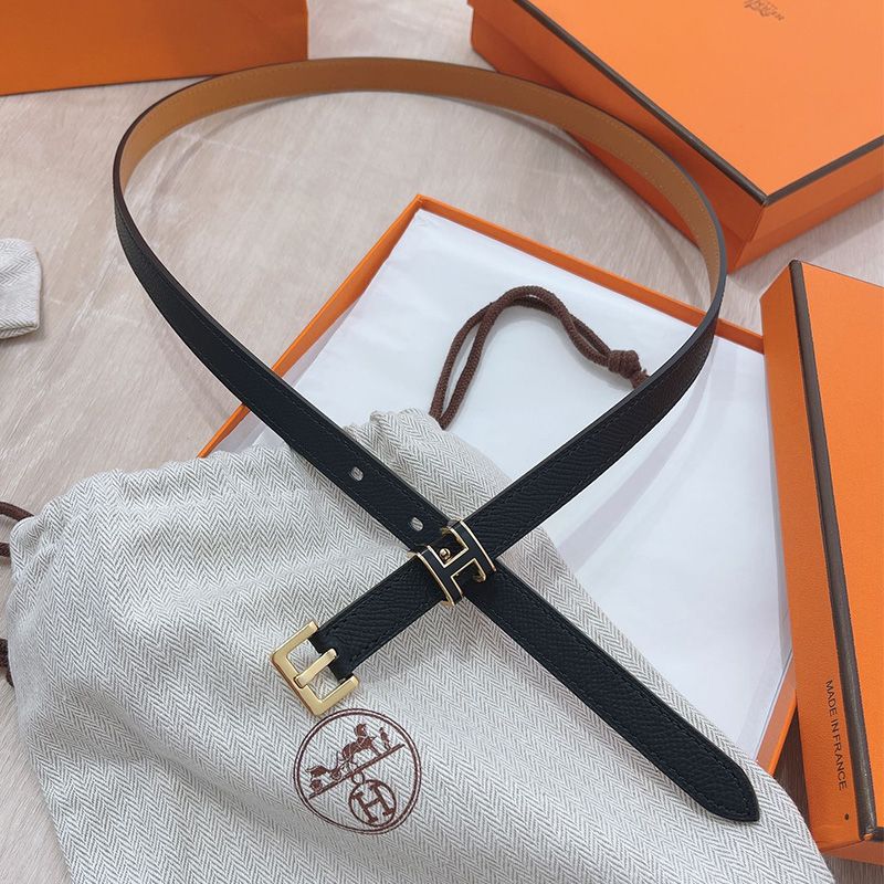 Hermes Pop H 15 Belt Epsom Calfskin In Black Gold