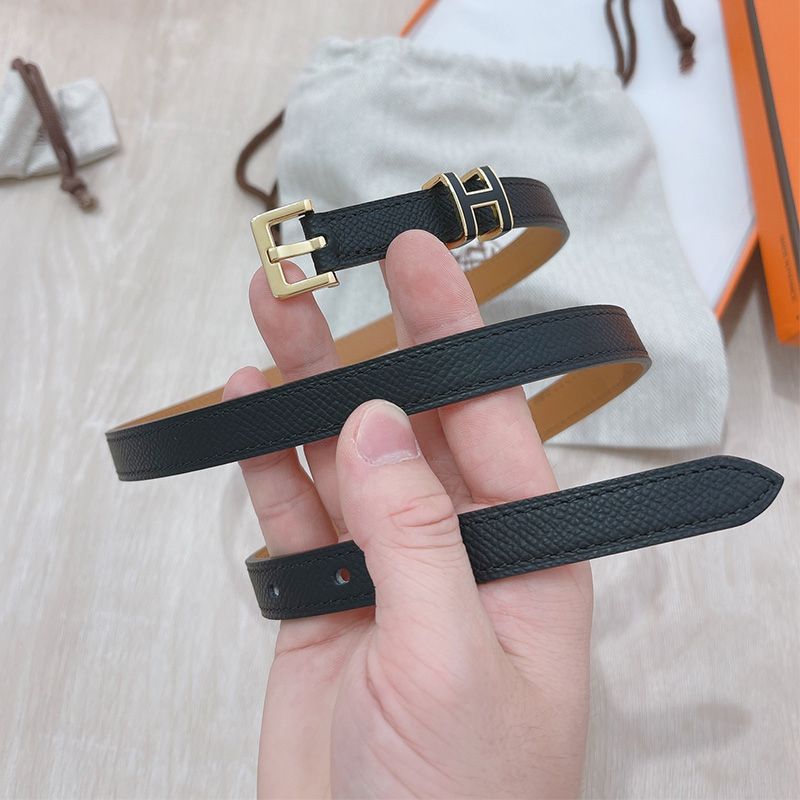 Hermes Pop H 15 Belt Epsom Calfskin In Black Gold