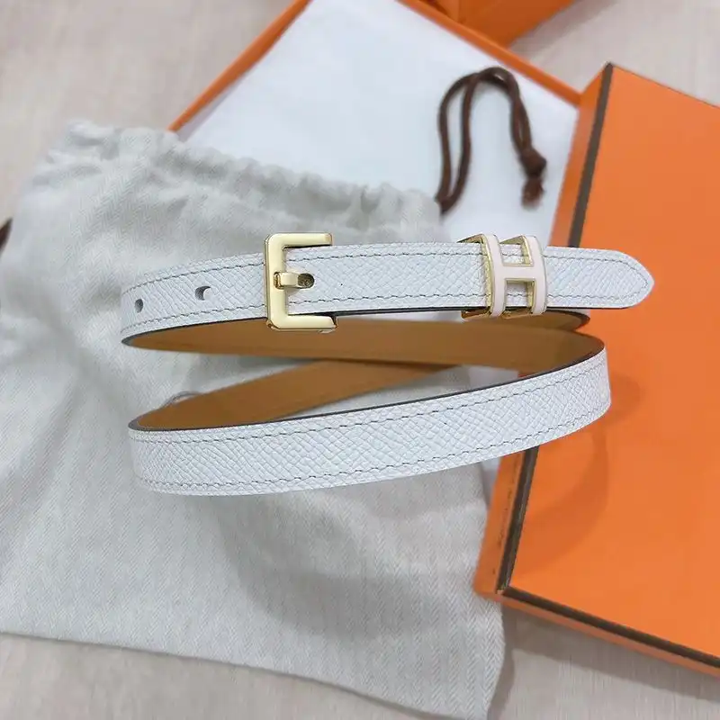 Hermes Pop H 15 Belt Epsom Calfskin In White Gold