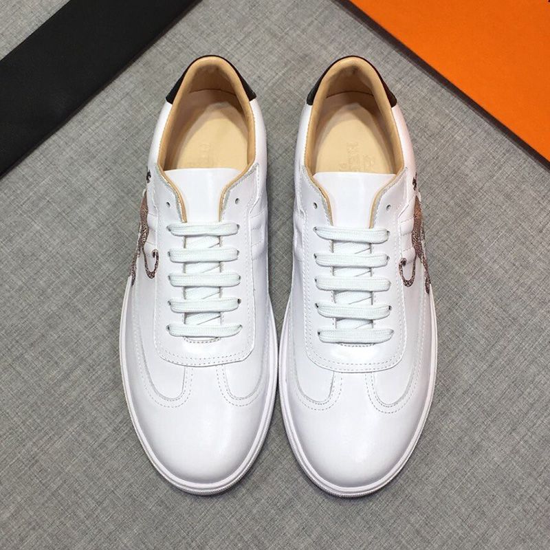 Hermes Quicker Sneakers Men Calfskin In White