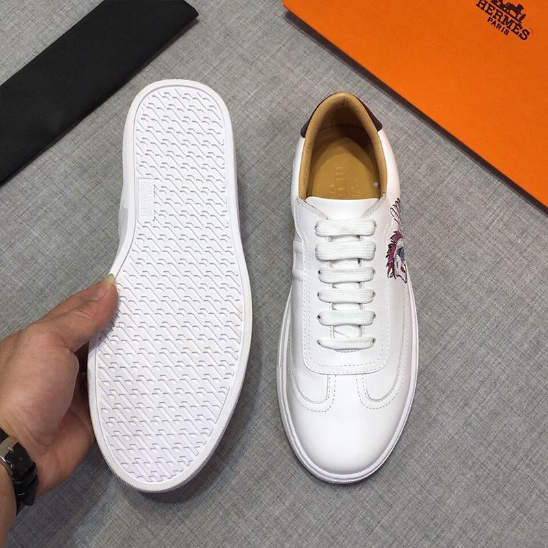 Hermes Quicker Sneakers Men Calfskin In White