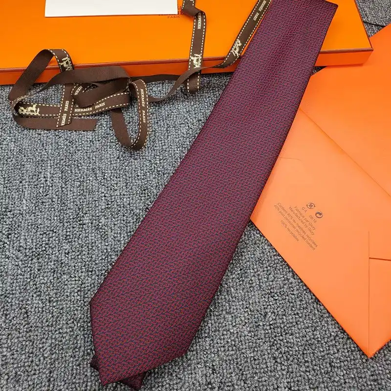 Cheap Hermes Rocking H Tie In Burgundy