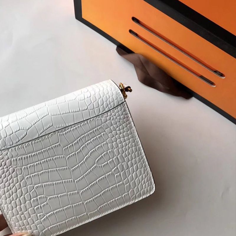 Hermes Roulis Bag Alligator Leather Gold Hardware In White