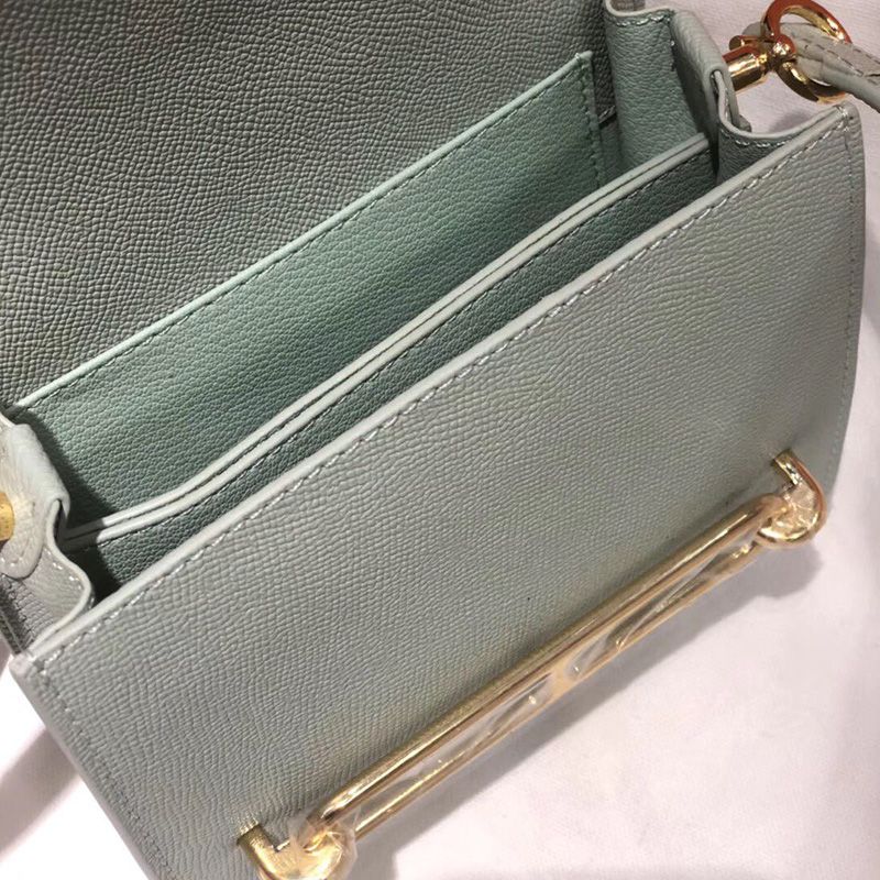 Hermes Roulis Bag Epsom Leather Gold Hardware In Light Grey